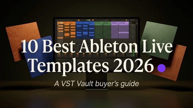 Best Ableton Live templates 2026 — Ableton Session view with house, techno, downtempo and afro house sleeves