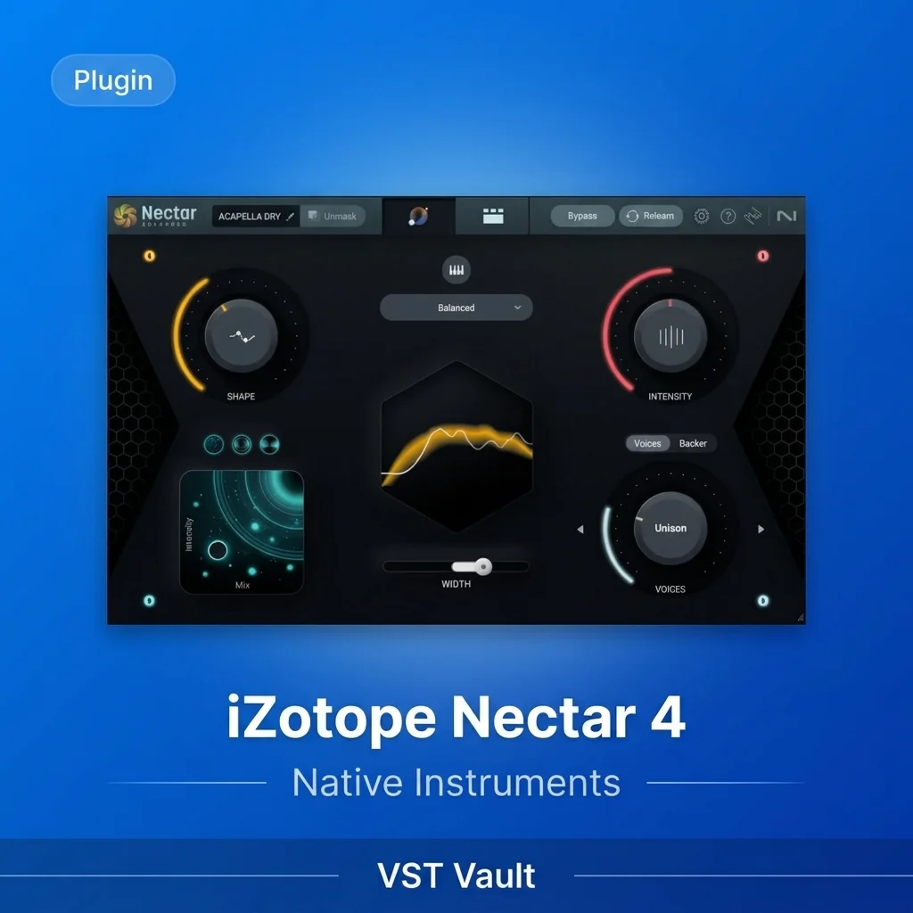 iZotope Nectar 4 – AI Vocal Production Plugin iZotope Nectar 4 AI vocal production plugin interface with vocal assistant and harmoniser controls