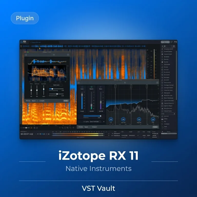 iZotope RX 11 audio repair and restoration plugin interface with spectrogram and dialogue isolate