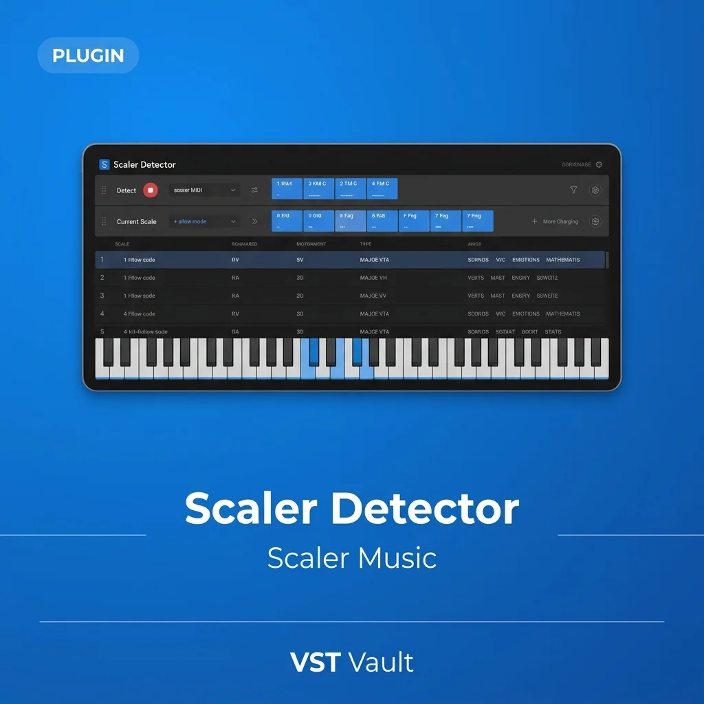 Scaler Music Scaler Detector – Free Chord Detection VST Scaler Music Scaler Detector free chord-detection plug-in interface showing detected chord, scale and root key