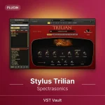 Spectrasonics Trilian total bass module VST plugin interface with patch browser and EQ controls
